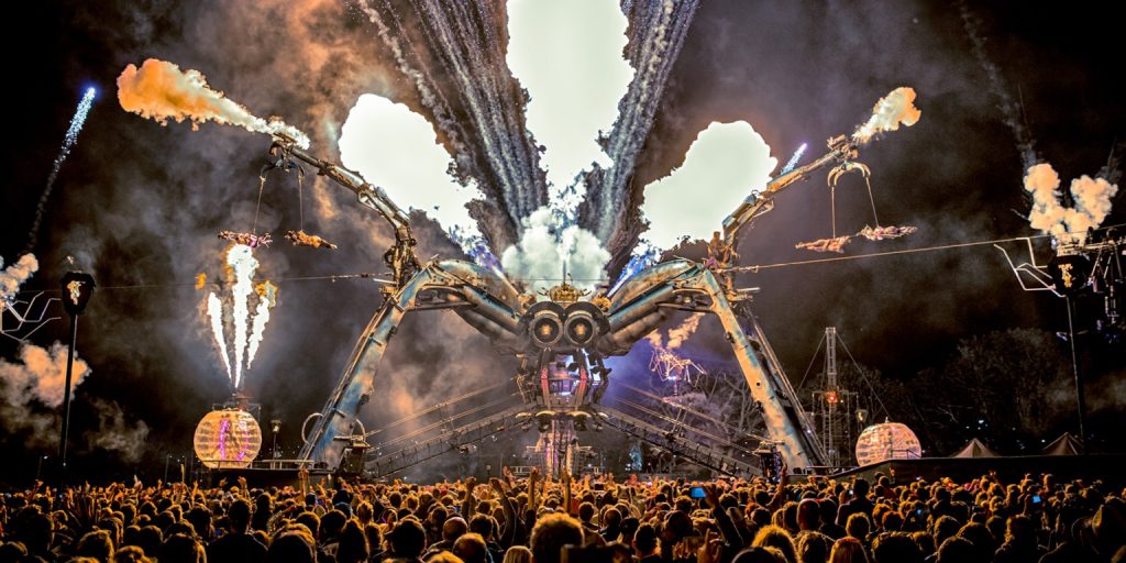 Arcadia spectacular stage at Glastonbury festival